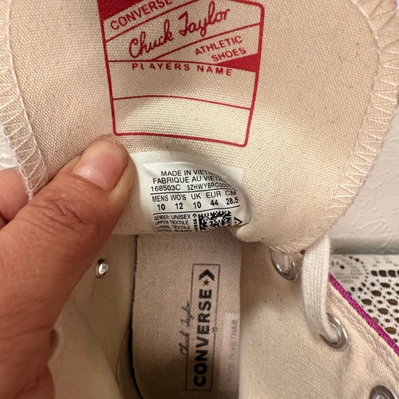 Converse High-Tops in Fuchsia and White - Picture 6 of 7